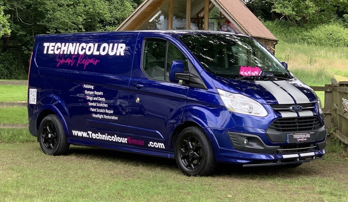 Technicolour Smart Repair mobile workshop van — fully equipped, coming to you across Surrey